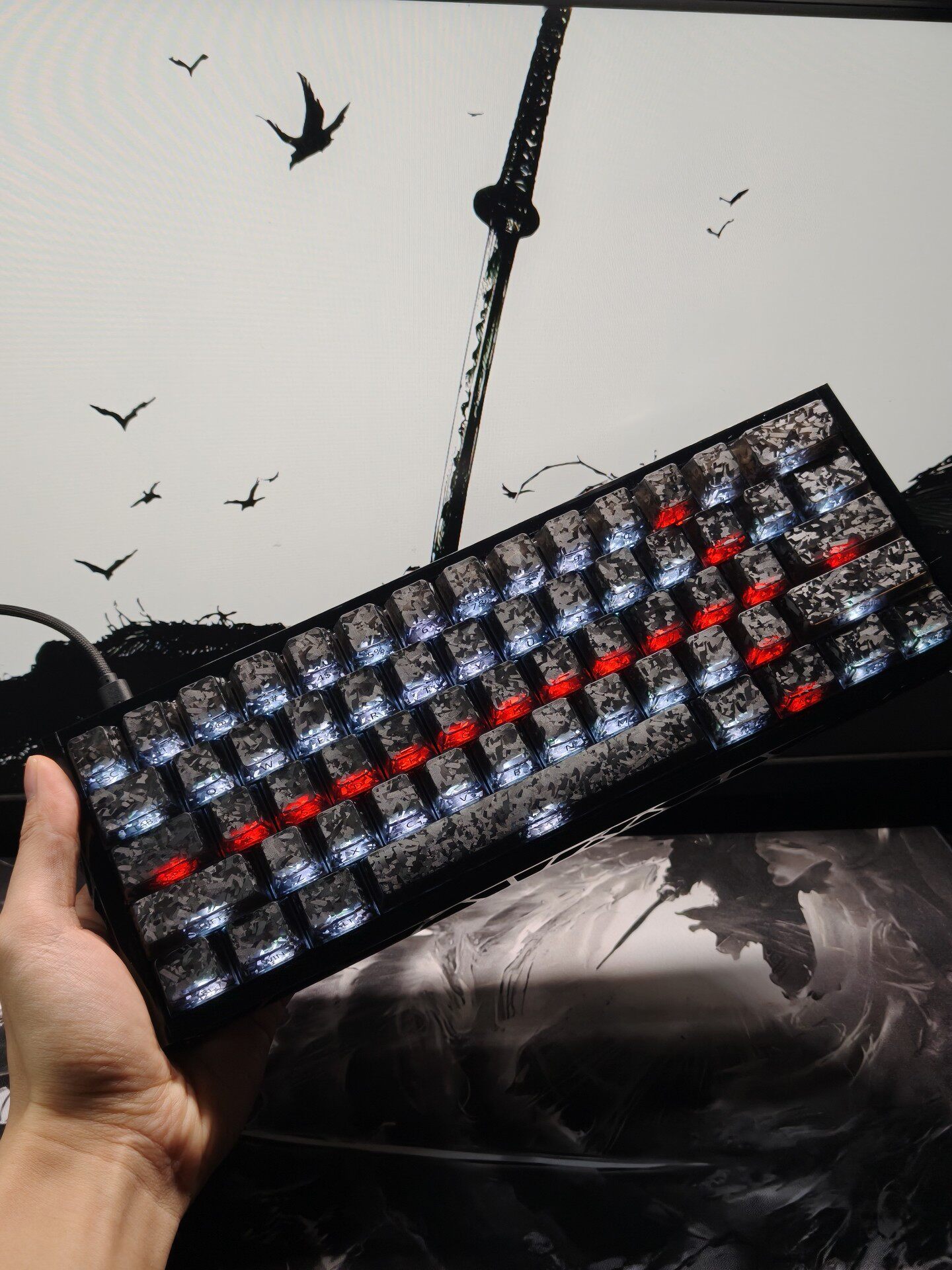 Gaming Keyboard Bluetooth - Custom 60% Layout Compact Gaming RGB