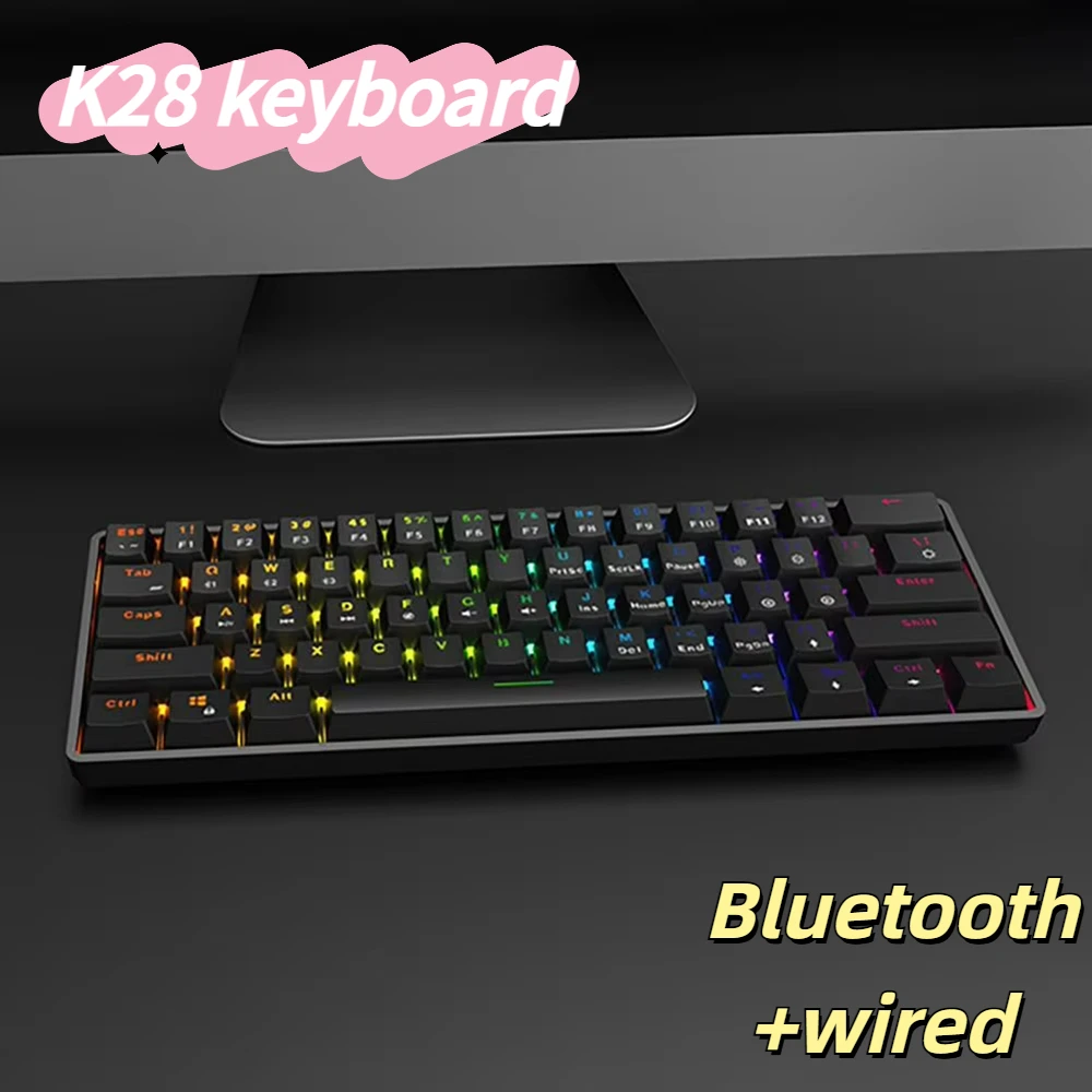 Gaming Keyboard Bluetooth - Mini RGB Keyboard Bluetooth Wired Keyboard
