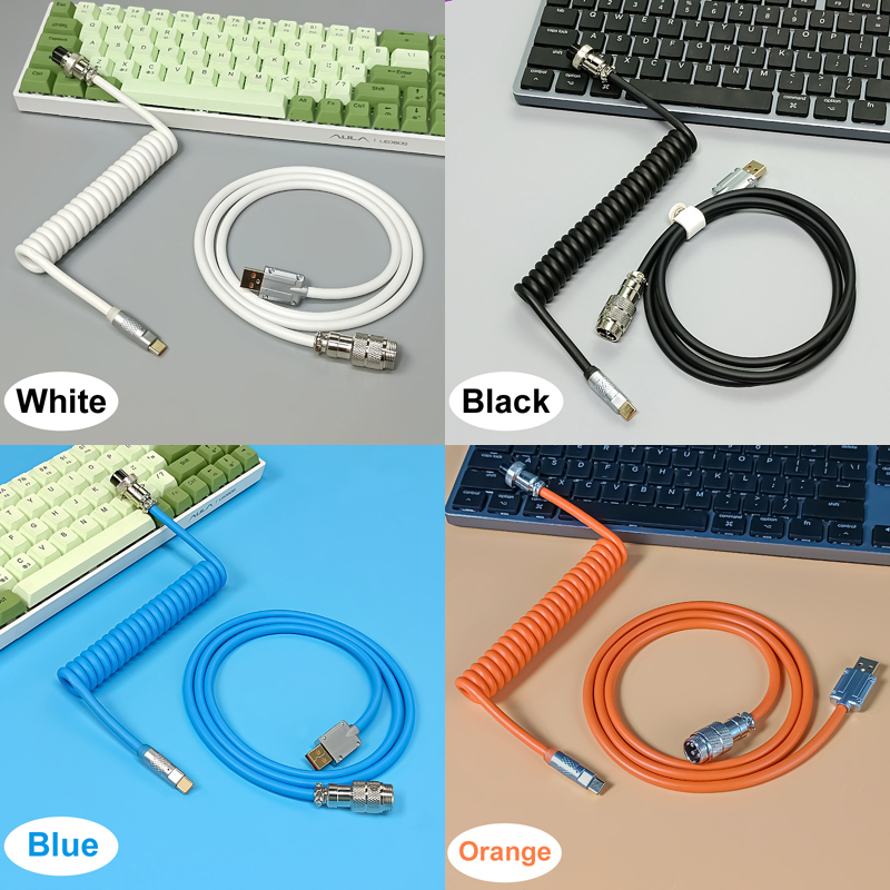 Coiled Usb Cable - 1.8M PU 6.0 Mechanical Keyboard Coiled