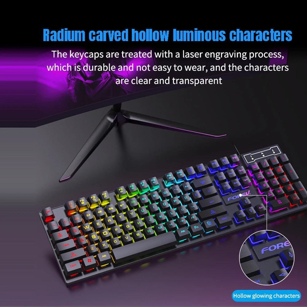 104 Keys Wired Keyboard RGB Co - Gaming Keyboard Budget review and price