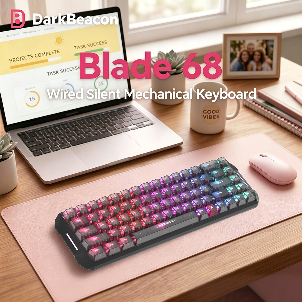 DarkBeacon Blade 68 Wired Sile - Gaming Keyboard That Is Quiet review and price