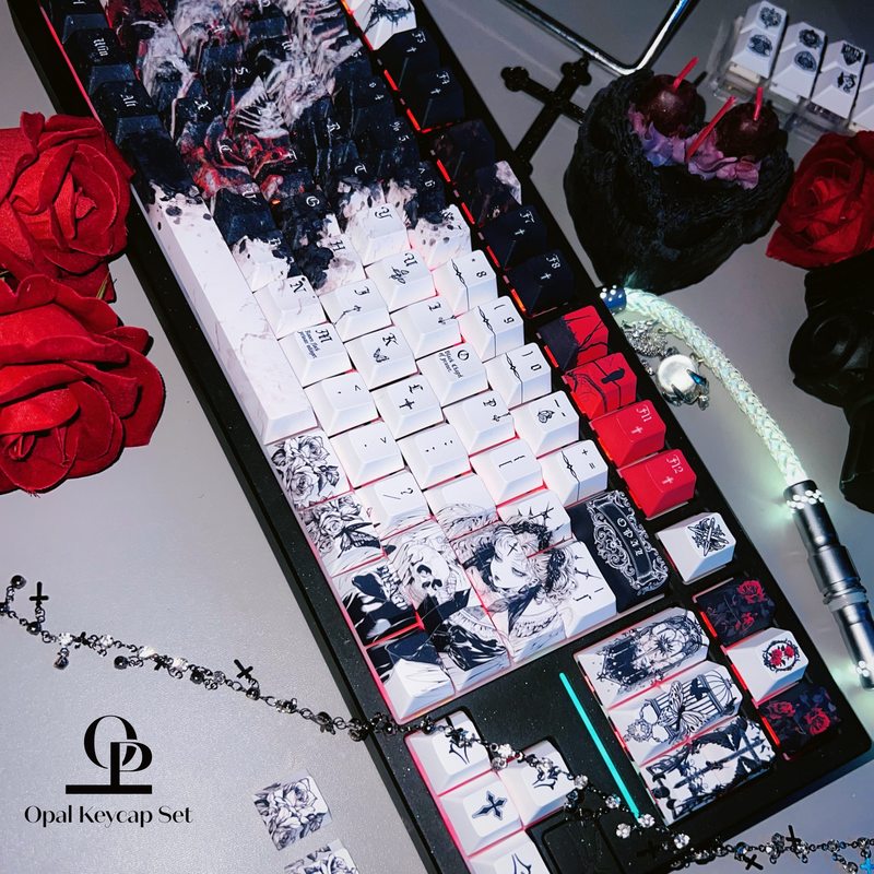 Black White Theme Keycap PBT F - Keyboard Gaming Black review and price