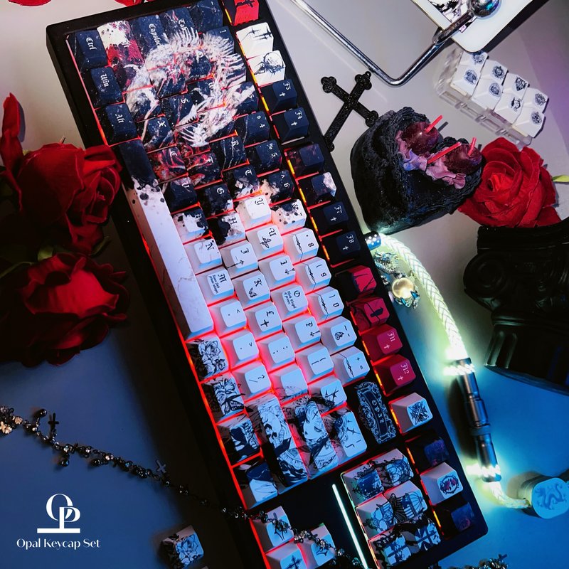 Black White Theme Keycap PBT F - Keyboard Gaming Black review and price