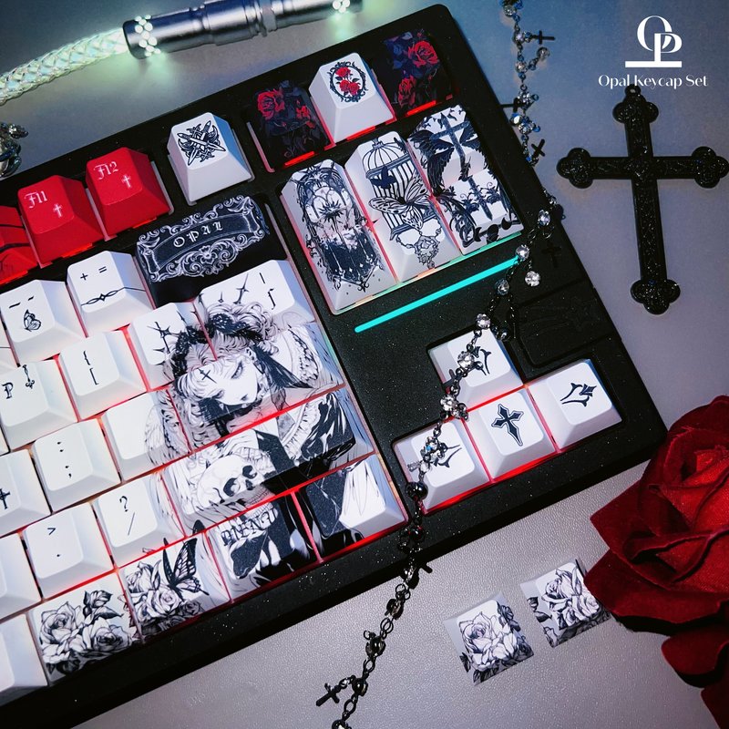 Black White Theme Keycap PBT F - Keyboard Gaming Black review and price