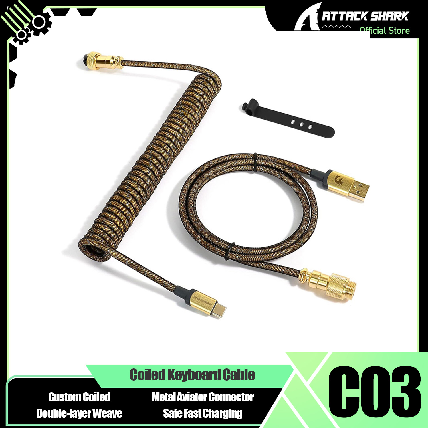 ATTACK SHARK * MAMBASNAKE C03  - Coiled Usb Cable review and price