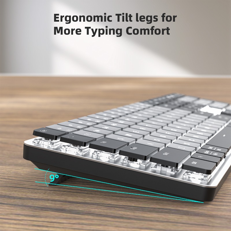 Bluetooth Dual-Mode Ultra-Thin - Gaming Keyboard That Is Quiet review and price