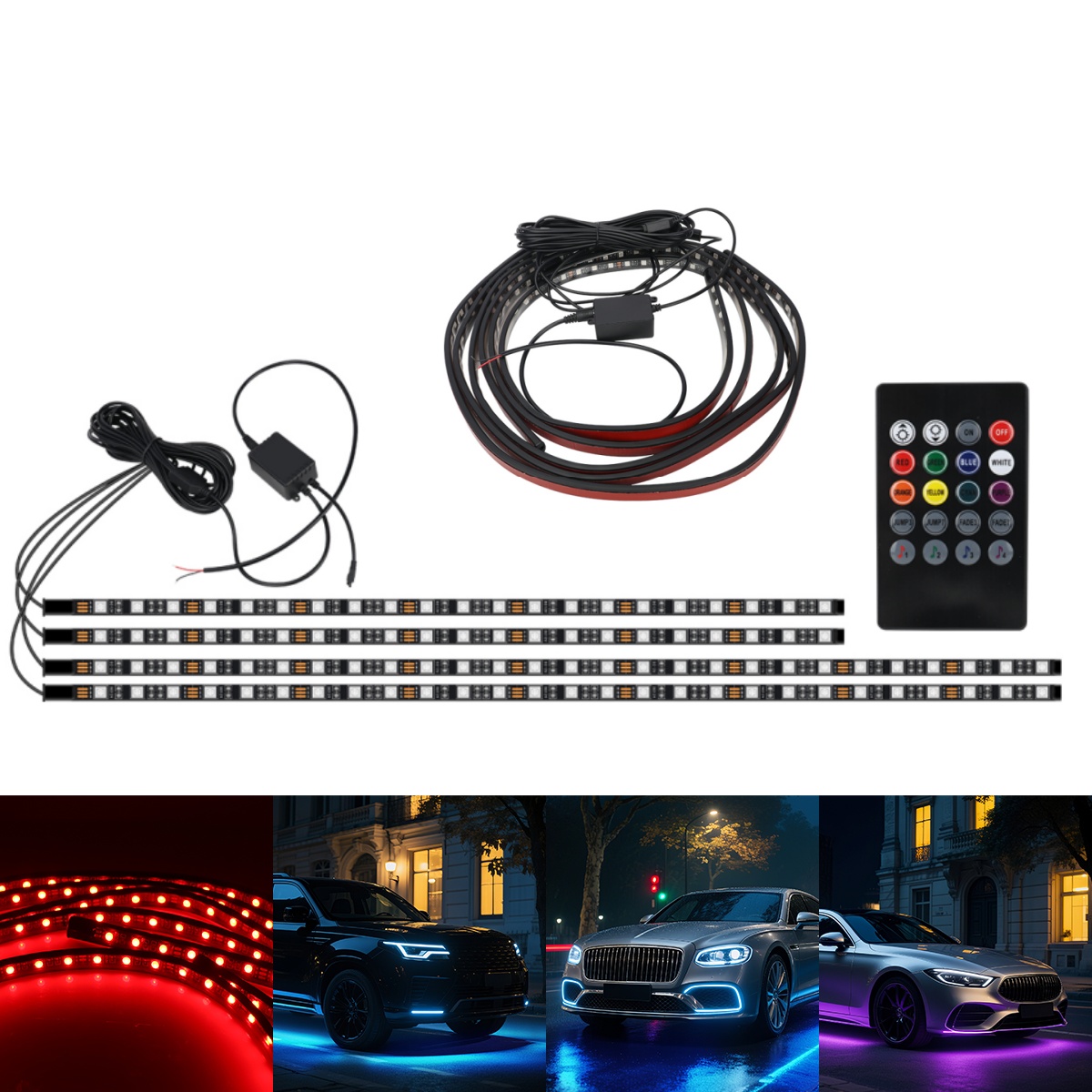 90+120CM Car RGB Chassis Light - Rgb Underglow Strip review and price