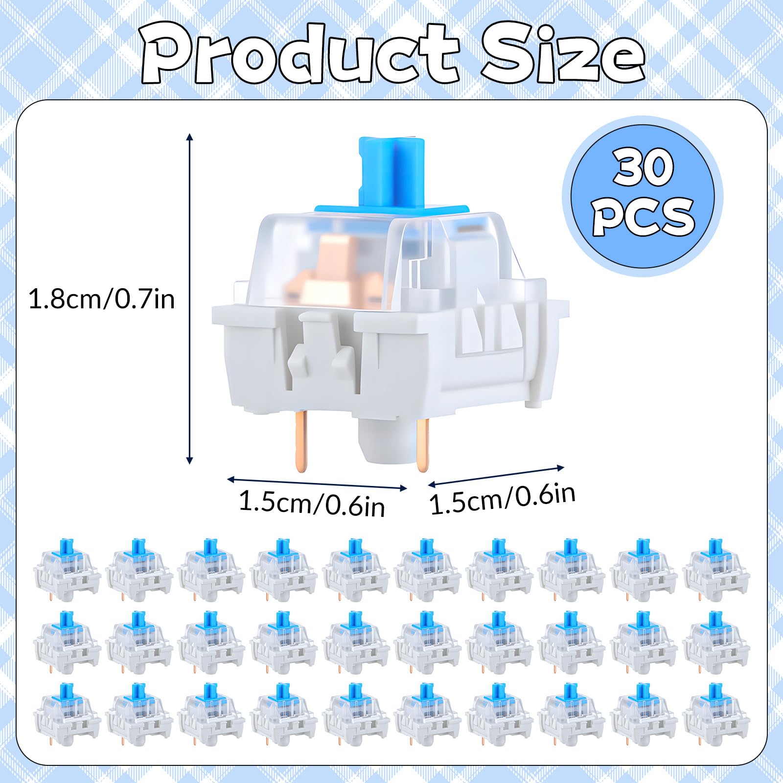 30 PCS Mechanical Keyboard Swi - Keyboard Gaming Blue Switch review and price