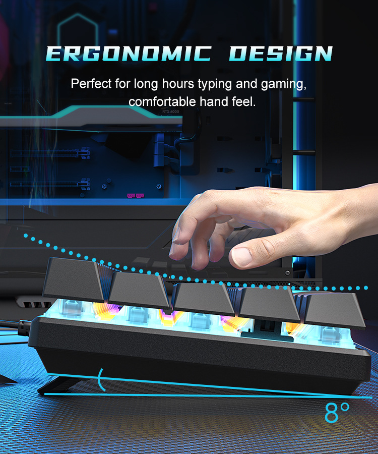 Teclado Mecánico 60% Gaming Ke - Gaming Keyboard Budget review and price