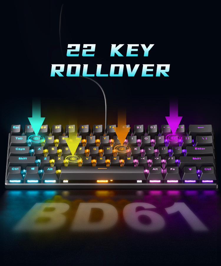 Teclado Mecánico 60% Gaming Ke - Gaming Keyboard Budget review and price