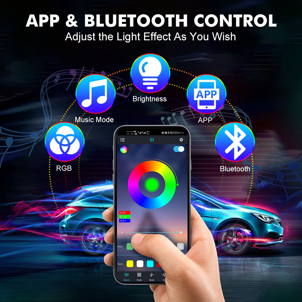 Neon LED Interior Car Light AP - Rgb Underglow Strip review and price