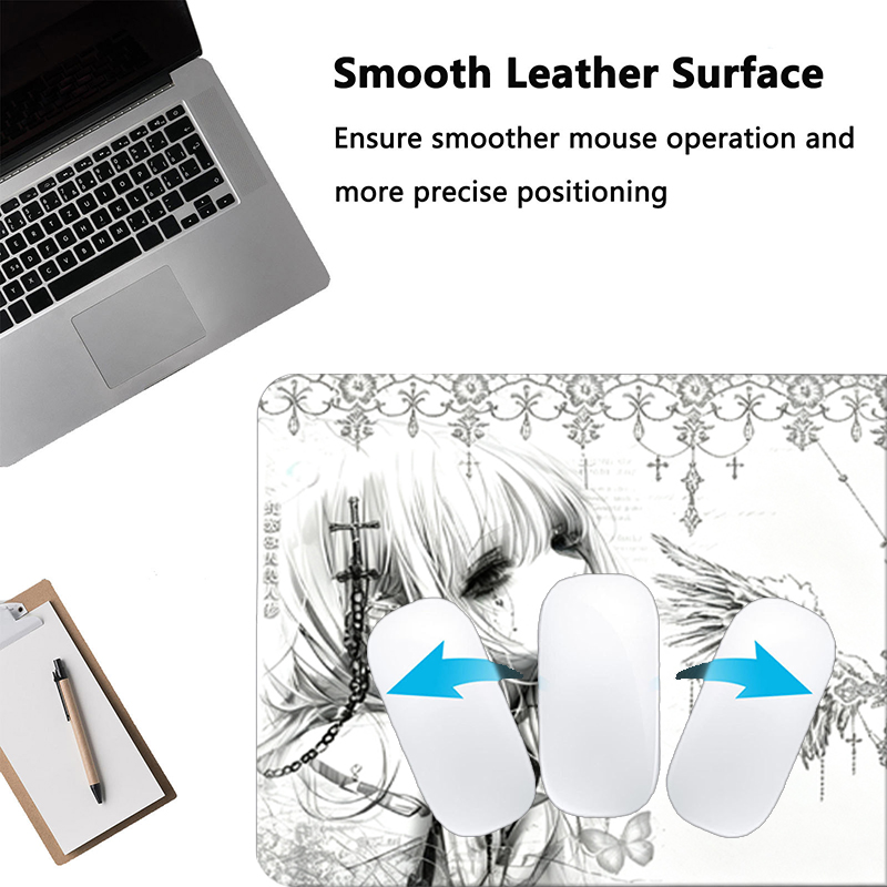 Leather Mousepad Black White A - Gaming Keyboard Mouse review and price