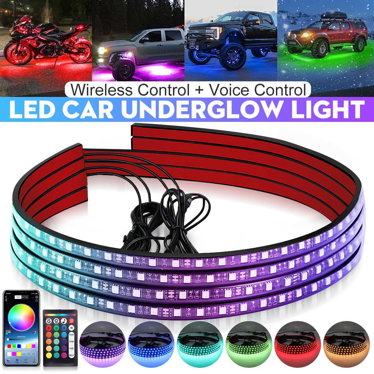 Wireless LED Car Flexible Unde - Rgb Underglow Strip review and price