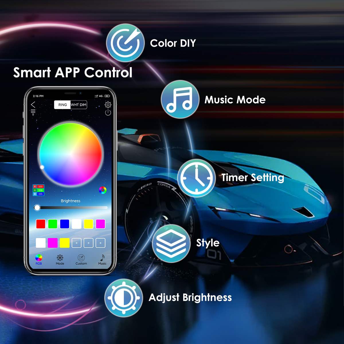 Wireless LED Car Flexible Unde - Rgb Underglow Strip review and price