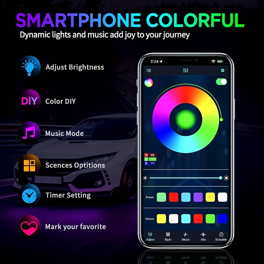 RGB Flexible Car Underglow Lig - Rgb Underglow Strip review and price